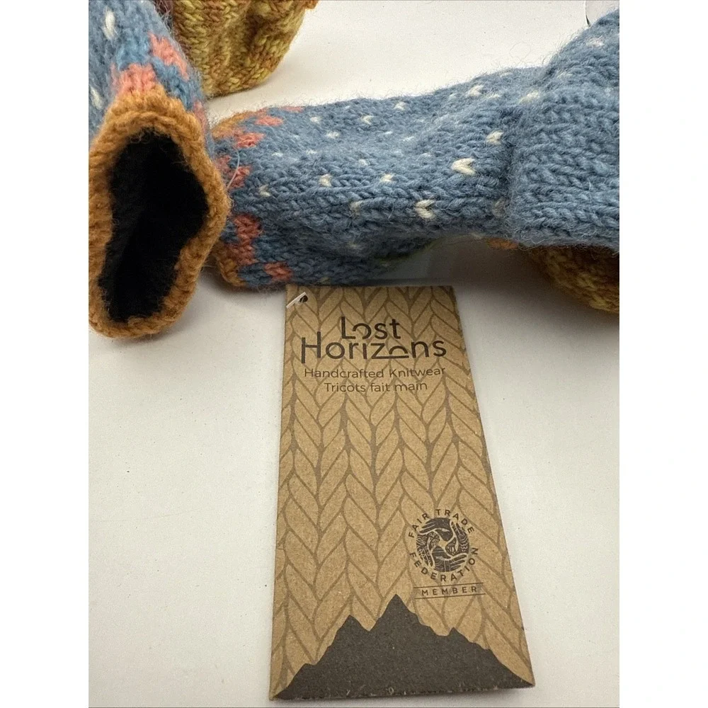 Lost Horizons Merci Mittens Wool Knit Handmade Sundance NWT Cute Gloves